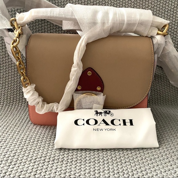 Coach Beat Shoulder Bag Colorblock with Rivets NWT - Picture 3 of 11